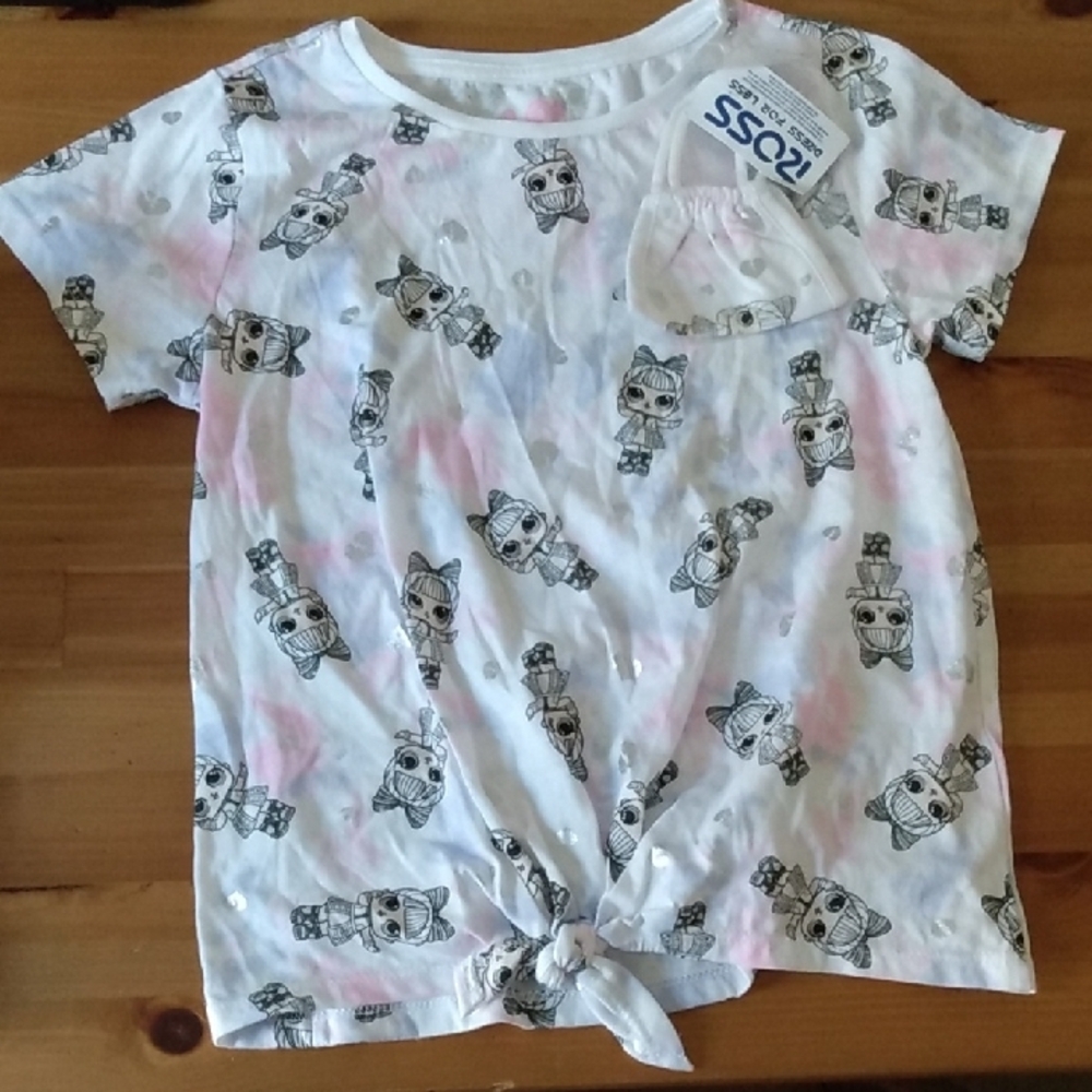 Kids White and Pink Graphic T-Shirt